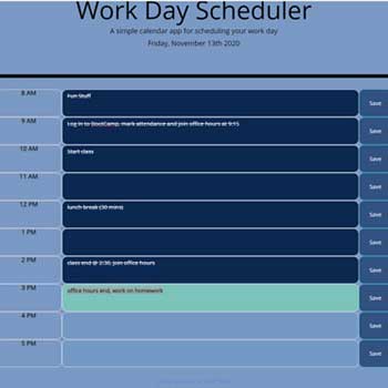 Work Day Scheduler